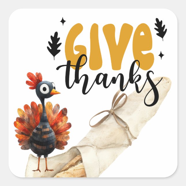 TURKEY for thanksgiving themed  Square Sticker (Front)