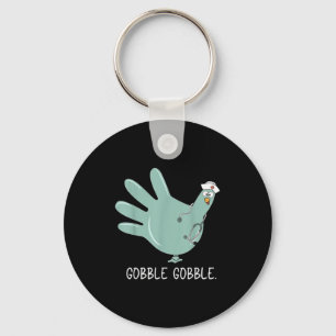 Turkey Glove Nurse Thanksgiving Key Ring