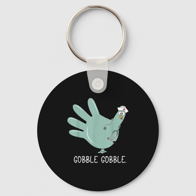 Turkey Glove Nurse Thanksgiving  Key Ring (Front)