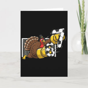 Turkey Goalie Soccer 67 Six Seven Boys Thanksgivin Card