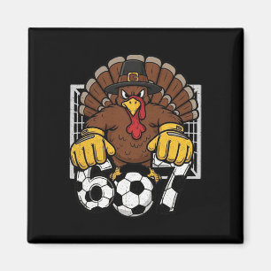 Turkey Goalie Soccer 67 Six Seven Boys Thanksgivin Magnet