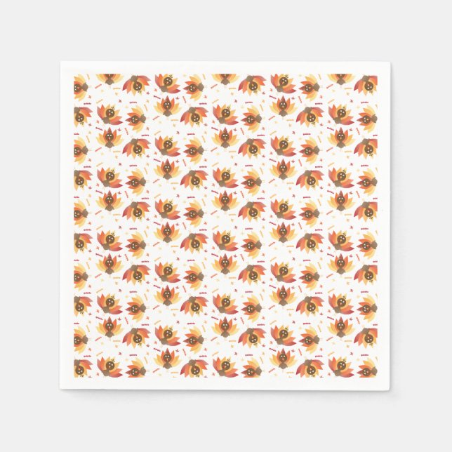 Turkey Gobble Thanksgiving Pattern Napkin (Front)