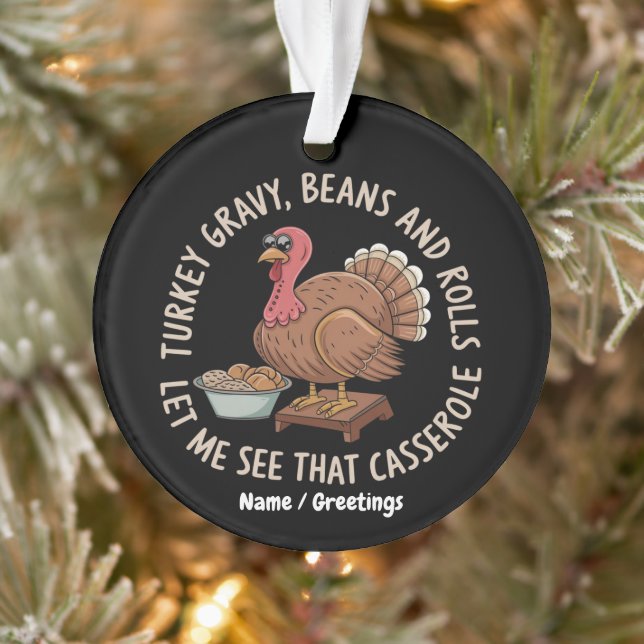Turkey Gravy Beans and Rolls Casserole  Ornament (Tree)