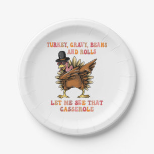 Turkey Gravy Beans And Rolls Let Me  Paper Plate