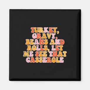 Turkey Gravy Beans Retro Groovy Thanksgiving Fall Magnet