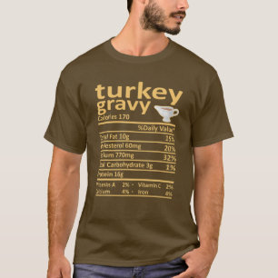 Turkey Gravy Nutrition Food Facts Thanksgiving Cos T-Shirt