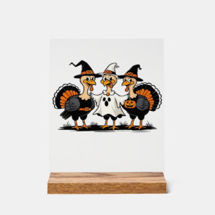 Turkey Halloween Boo, Thanksgiving Turkey, Spooky  Acrylic Sign