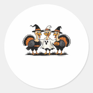 Turkey Halloween Boo, Thanksgiving Turkey, Spooky  Classic Round Sticker