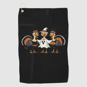 Turkey Halloween Boo, Thanksgiving Turkey, Spooky  Golf Towel