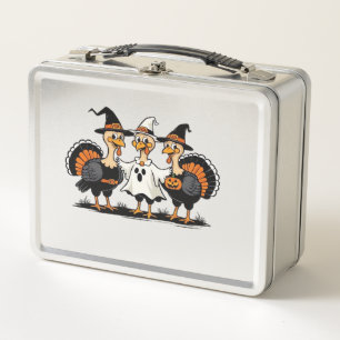 Turkey Halloween Boo, Thanksgiving Turkey, Spooky  Metal Lunch Box