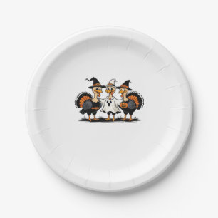 Turkey Halloween Boo, Thanksgiving Turkey, Spooky Paper Plate