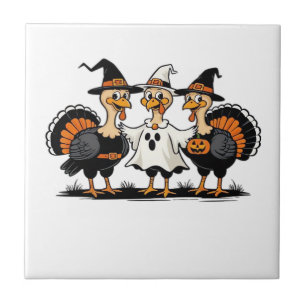 Turkey Halloween Boo, Thanksgiving Turkey, Spooky  Tile
