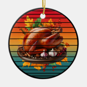 Turkey happy thanksgiving day fall season autumn ceramic tree decoration