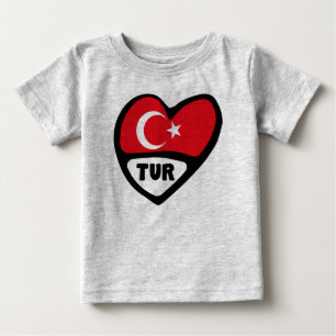 Turkey Heart Flag TUR Country Code Baby T-Shirt