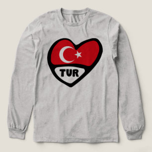 Turkey Heart Flag TUR Country Code Tri-Blend Shirt