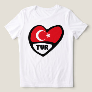 Turkey Heart Flag TUR Country Code Tri-Blend Shirt