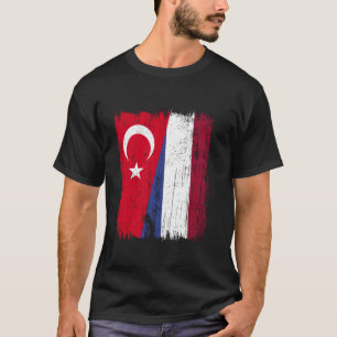 Turkey Holland Half Flag Turkish Dutch Heritage T-Shirt