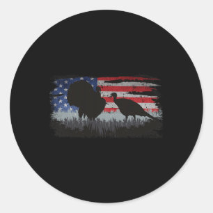 Turkey Hunter - Fun Turkey Hunting Patriotic Usa F Classic Round Sticker