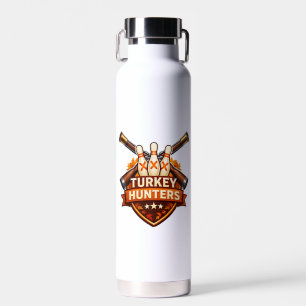 Turkey Hunters Bowling Team Logo Water Bottle