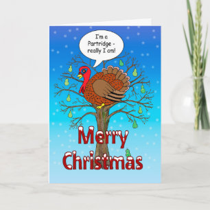 Turkey in a Pear Tree Holiday Card