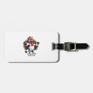 Turkey In Cow Costume, Moo Funny Thanksgiving _3 Luggage Tag
