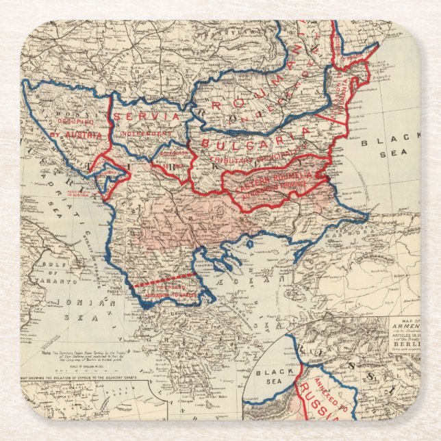 Turkey in Europe 10 Square Paper Coaster (Front)