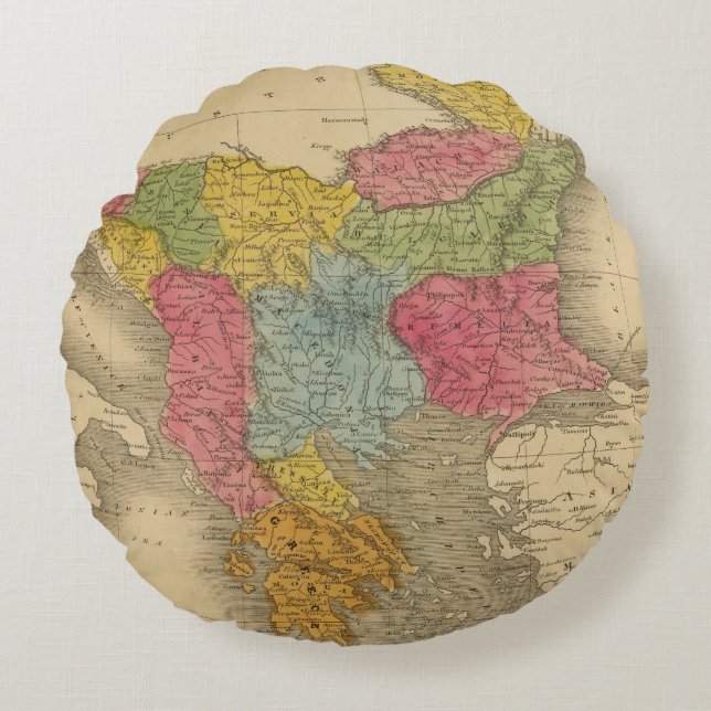 Turkey in Europe 8 Round Cushion (Front)