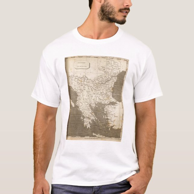 Turkey in Europe Map by Arrowsmith T-Shirt (Front)