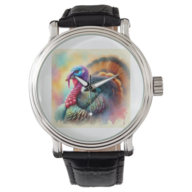 Turkey in Vibrant Harmony 200724AREF110 - Watercol Watch (Front)