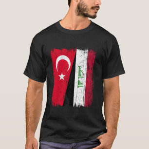 Turkey Iraq Half Flag Turkish Iraqi Jersey T-Shirt