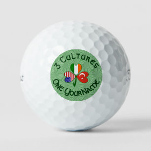 Turkey Ireland USA Shamrock Flag Personalised Golf Balls
