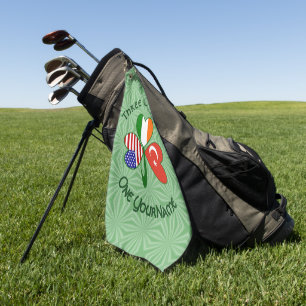 Turkey Ireland USA Shamrock Flag Personalised Golf Towel