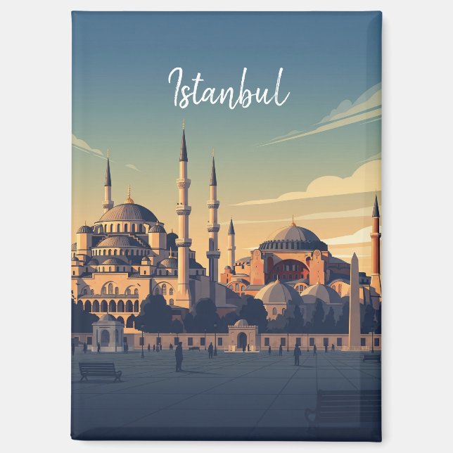 Turkey Istanbul Hagia Sophia Blue Mosque Magnet (Front)