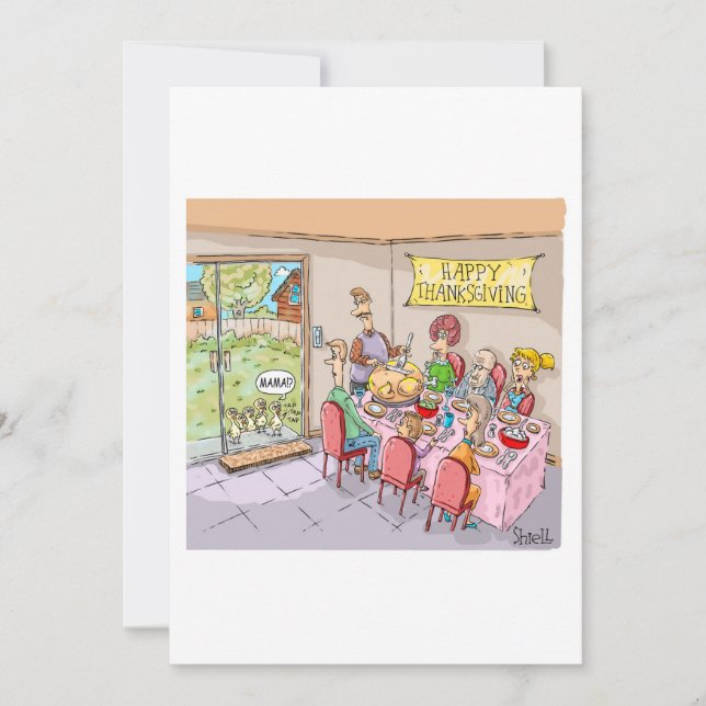 TURKEY KIDS Funny Thanksgiving Holiday Card (Front)