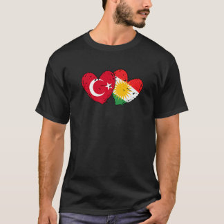 Turkey Kurdistan Heart Flag Turkish Kurdish Pride  T-Shirt