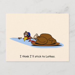 Turkey Latkes Postcard. Postcard