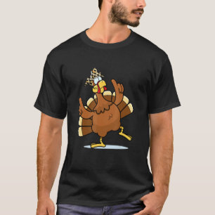 Turkey Leopard Headband Thanksgiving Womens Girls T-Shirt