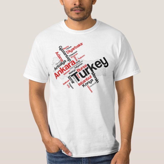 Turkey Map Cities T-Shirt (Front)
