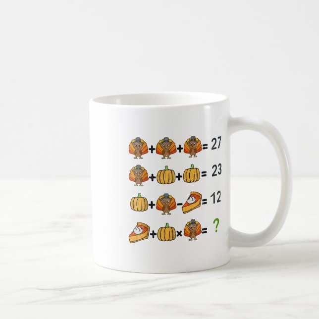Turkey Math Teacher Thanksgiving 67 Order Operatio Coffee Mug (Right)