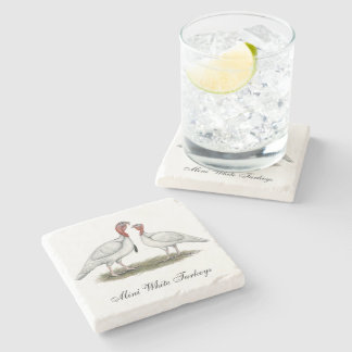 Turkey Mini Whites Stone Coaster