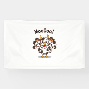 Turkey Moo Cow Costume Cute Thanksgiving Funny Tur Banner