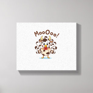 Turkey Moo Cow Costume Cute Thanksgiving Funny Tur Canvas Print