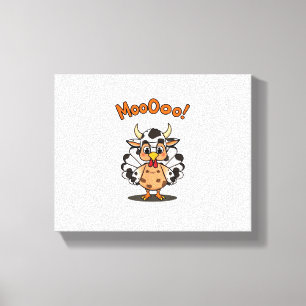Turkey Moo Cow Costume Cute Thanksgiving Funny Tur Canvas Print