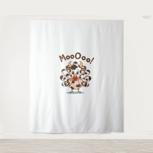 Turkey Moo Cow Costume Cute Thanksgiving Funny Tur Tapestry