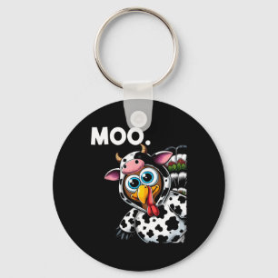 Turkey Moo Cow Costume Funny Thanksgiving Hallowee Key Ring