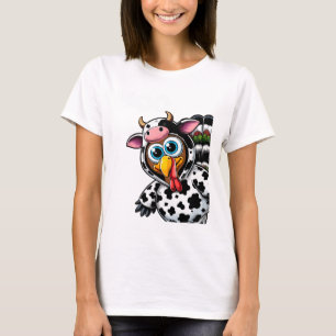 Turkey Moo Cow Costume Funny Thanksgiving Hallowee T-Shirt