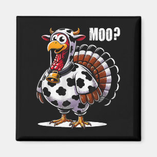 Turkey Moo Cow Costume Funny Thanksgiving  Magnet