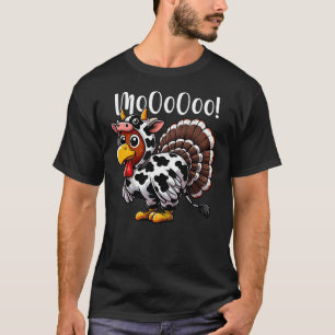 Turkey Moo Cow Costume Funny Thanksgiving T-Shirt