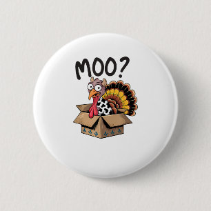 Turkey Moo Cow Costume Funny Thanksgiving Turkey D 6 Cm Round Badge