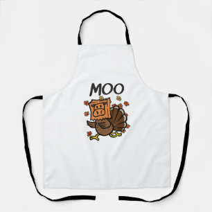 Turkey Moo Cow Costume Funny Thanksgiving Turkey D Apron